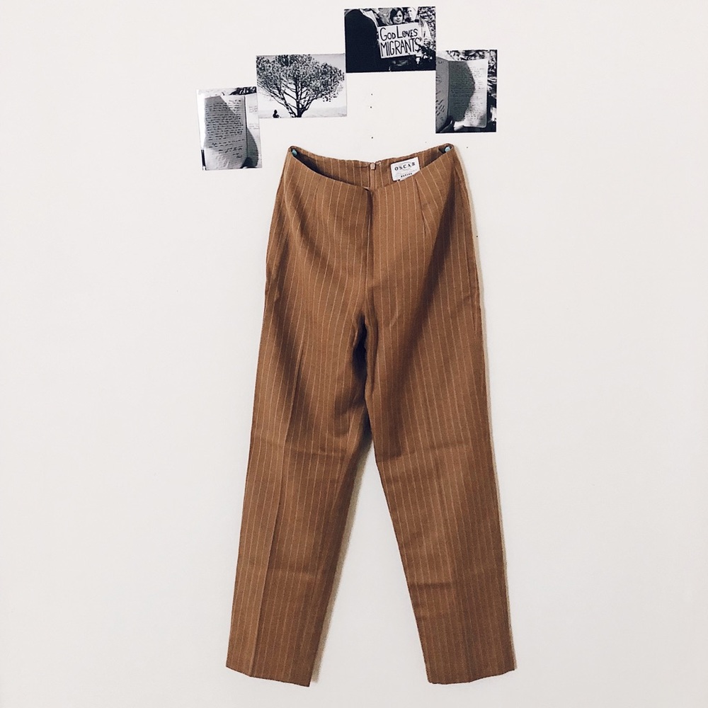Oscar De La Renta Tan High Rise Dress Pants | 2P